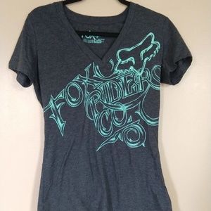 Fox racing women's v neck logo shirt medium